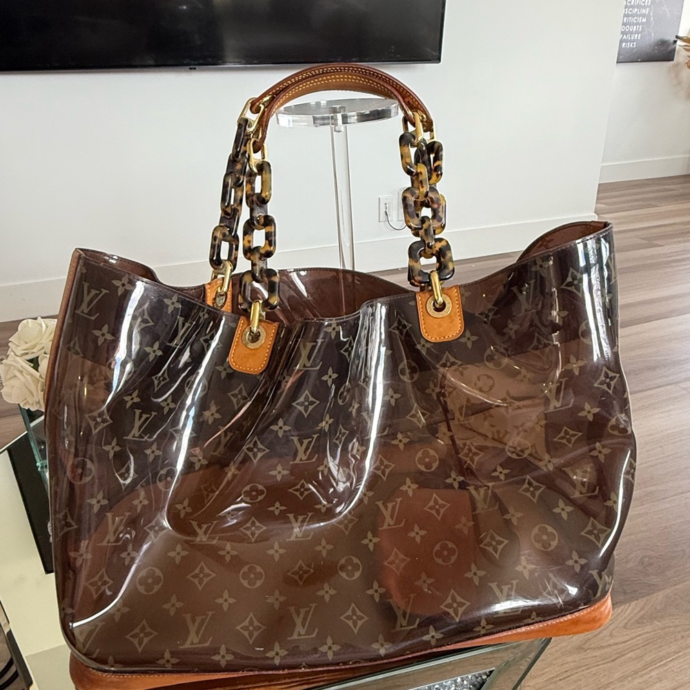 Louis Vuitton Oversized Monogram Beach/Pool Tote with Tortoise Chain Handles